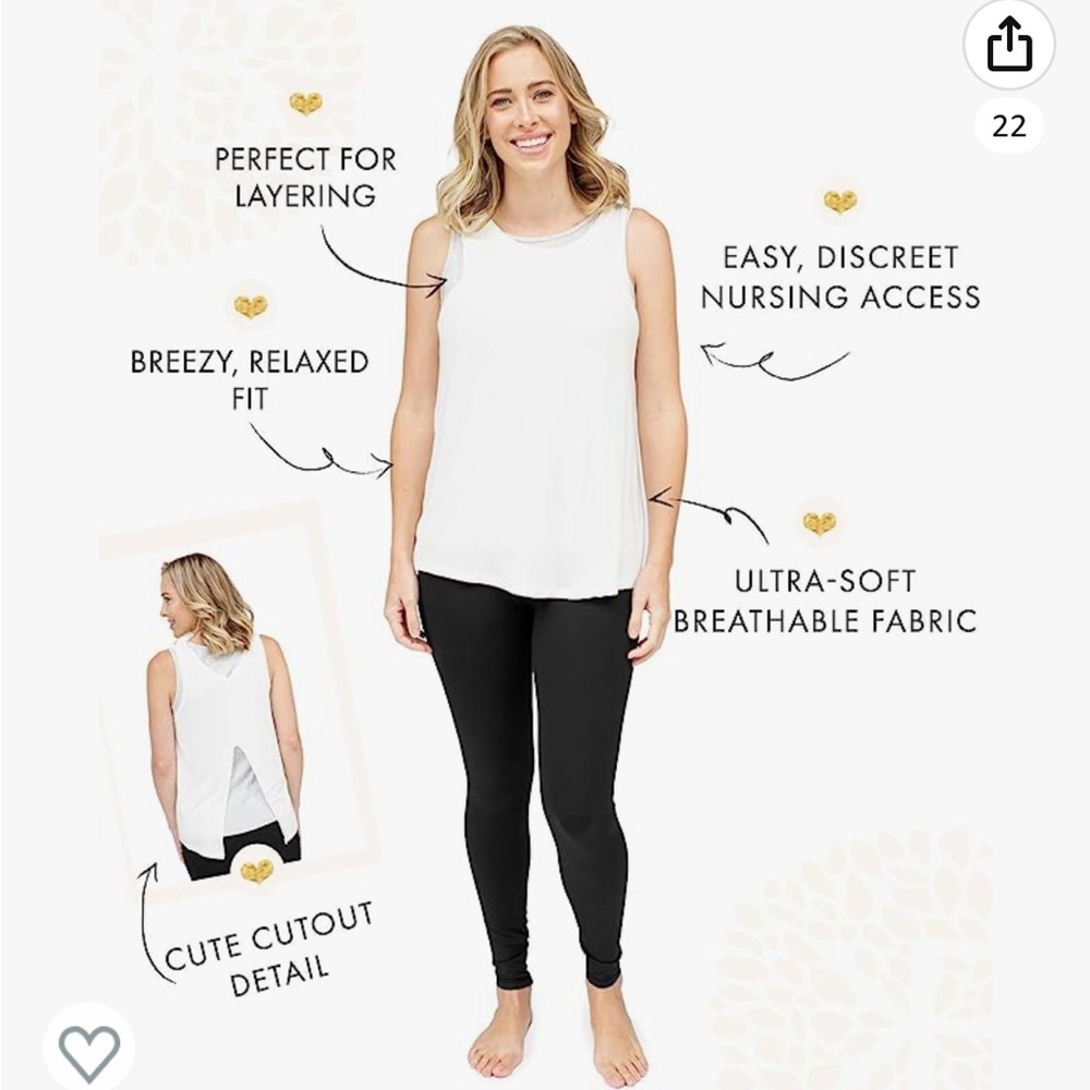 NWT Kindred Bravely nursing and maternity tank sz M